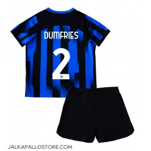 Inter Milan Denzel Dumfries #2 Kotipaita Lapsille 2023-24 Lyhythihainen (+ shortsit)